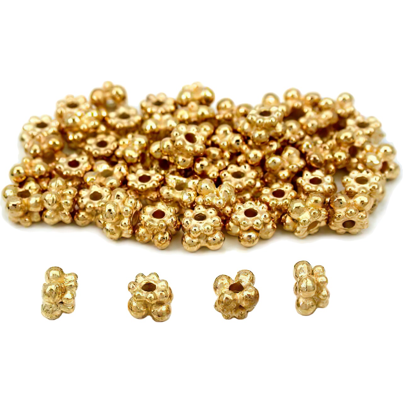 Bali Spacer Beads Gold Plated Jewelry 5mm Approx 50